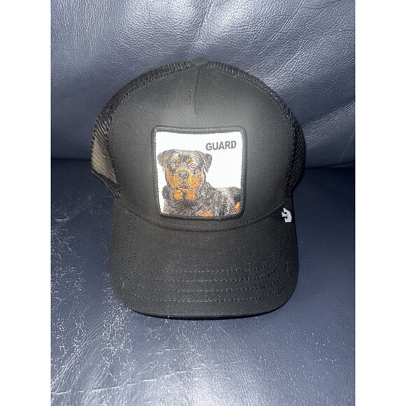 Goorin Bros The Farm Hat Guard Dog Rottweiler Rottie Black Adjustable Trucker - Picture 1 of 2